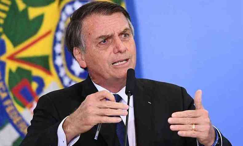 Bolsonaro rechaou estudos da equipe econmica de Paulo Guedes para financiamento do Renda Brasil(foto: AFP)