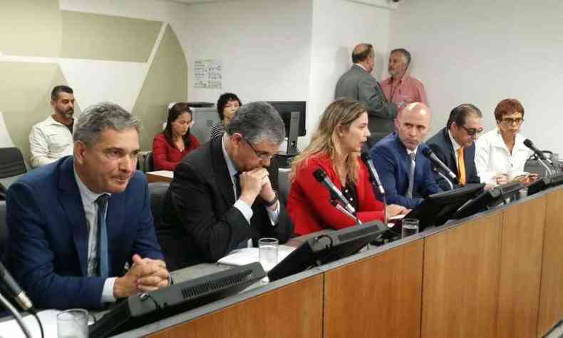 Coronel Sandro, Gustavo Barbosa, Beatriz Cerqueira e Gustavo Valadares participaram da audincia(foto: Paulo Filgueiras/EM/D. A. Press )