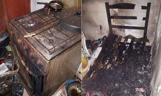 Vários pertences da vítima foram destruídos pelas chamas(foto: Corpo de Bombeiros/Divulgação) Vários pertences da vítima foram destruídos pelas chamas(foto: Corpo de Bombeiros/Divulgação)