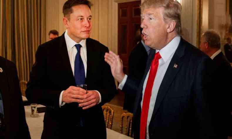 Imagem mostra Donald Trump e Elon Musk 