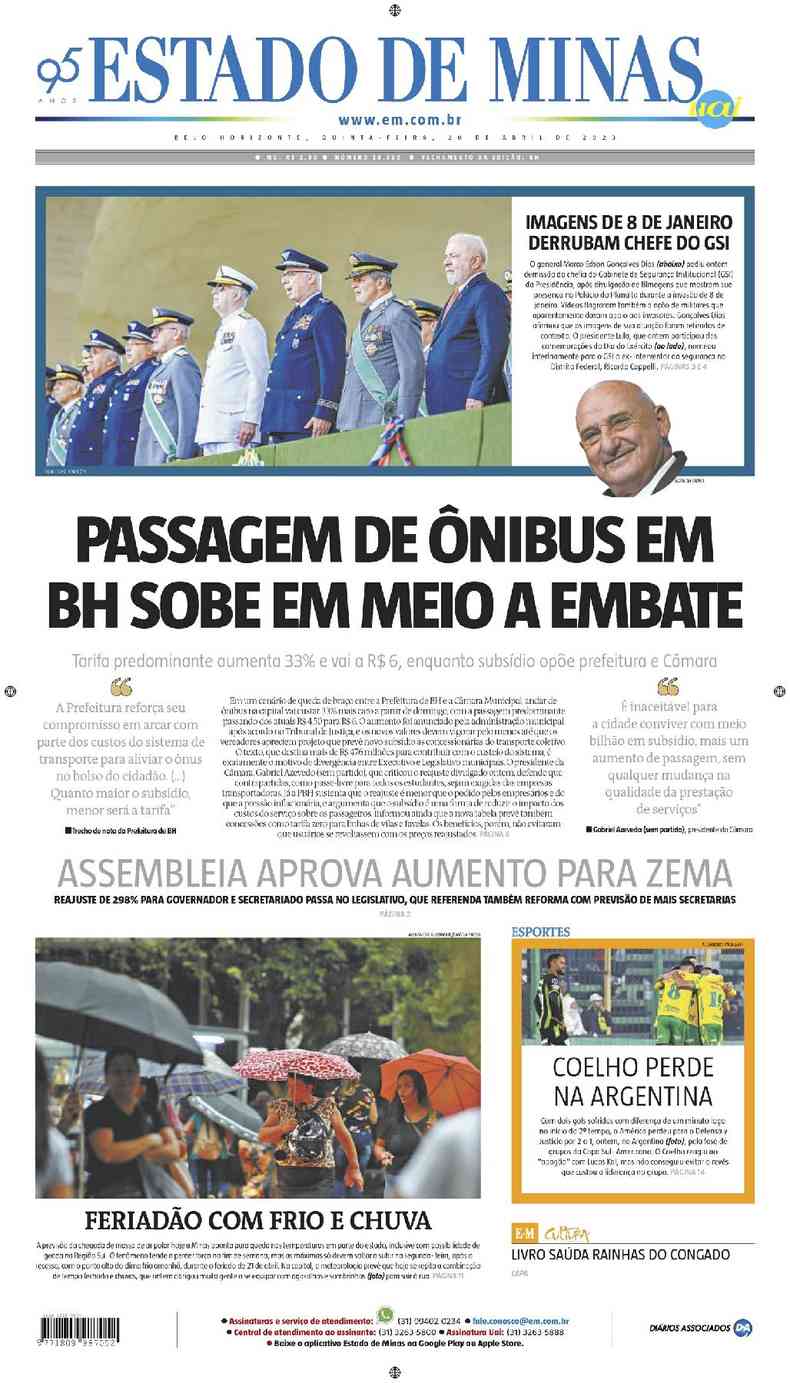 Confira A Capa Do Jornal Estado De Minas Do Dia 20042023 7487