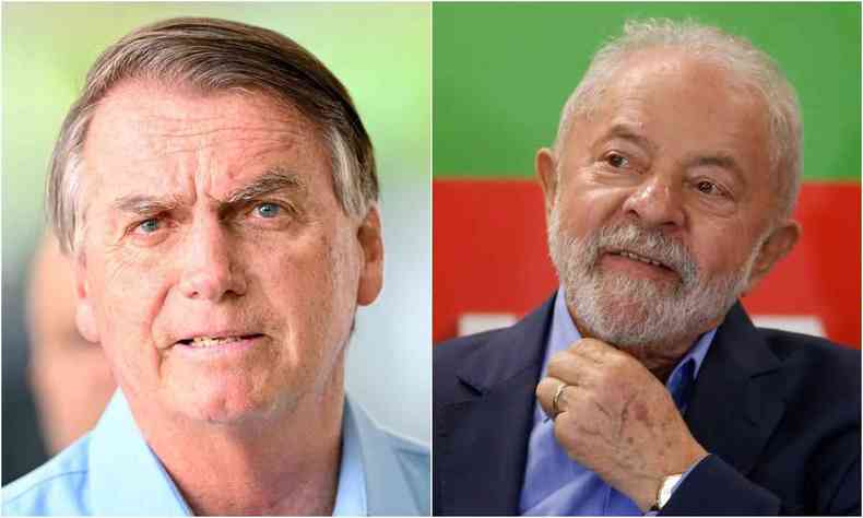 MOntagem com Bolsonaro e Lula
