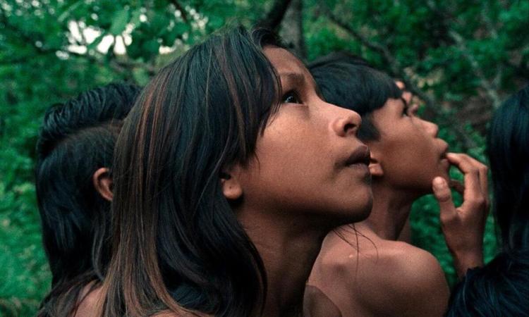 Indgena em cena do filme A flor do buriti