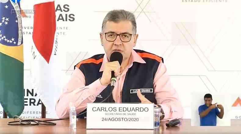Secretrio de Estado de Sade, Carlos Eduardo Amaral(foto: Rede Minas/Reproduo)