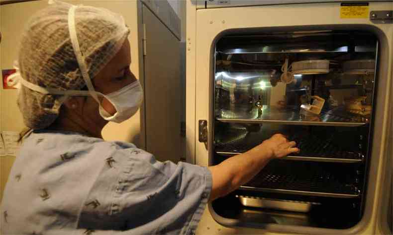 Processo de fertilizao in vitro realizado no Hospital das Clnicas/UFMG(foto: Jair Amaral/EM/D.A Press - 23/10/13)