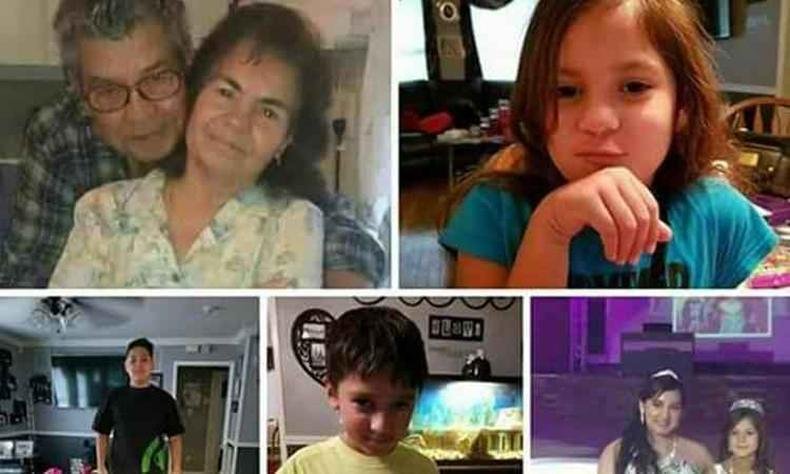 Manuel e Belia Saldivar, junto com quatro de seus bisnetos de entre seis e 16 anos, desapareceram no domingo enquanto tentavam fugir dos alagamentos(foto: Reprodu��o/Facebook )