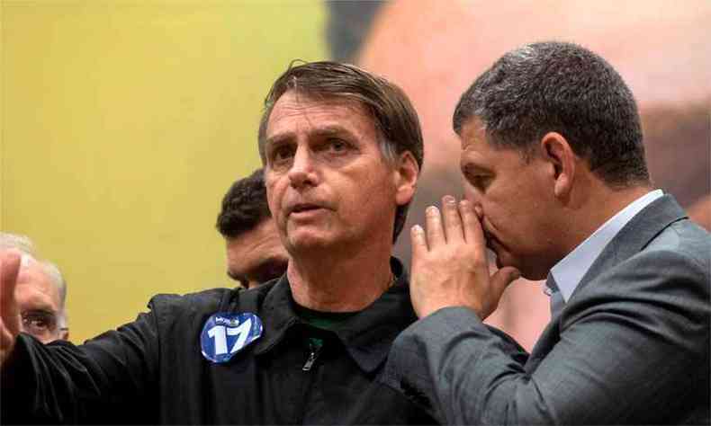 Bolsonaro e Bebianno durante a campanha eleitoral(foto: Mauro Pimentel/AFP)
