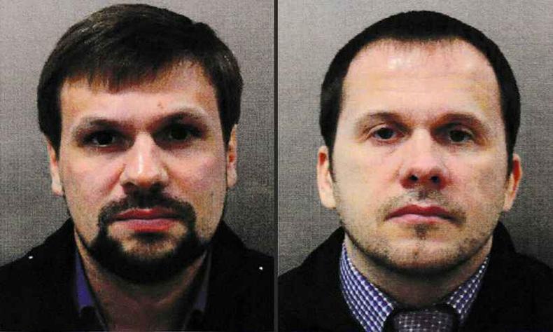 Ruslan Bochirov e Alexander Petrov são suspeitos de envenenar ex-espião russo(foto: afp) Ruslan Bochirov e Alexander Petrov são suspeitos de envenenar ex-espião russo(foto: afp)