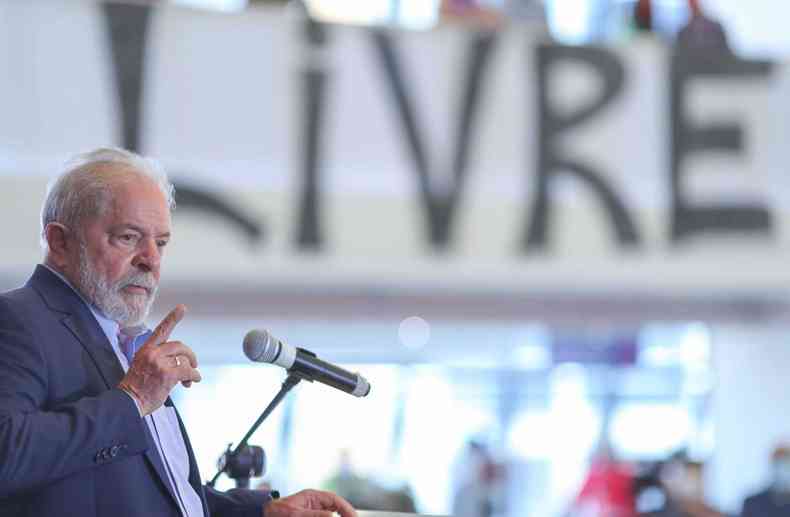 Lula fez discurso na sede do Sindicato dos Metalrgicos, no ABC Paulista(foto: Ricardo Stuckert)