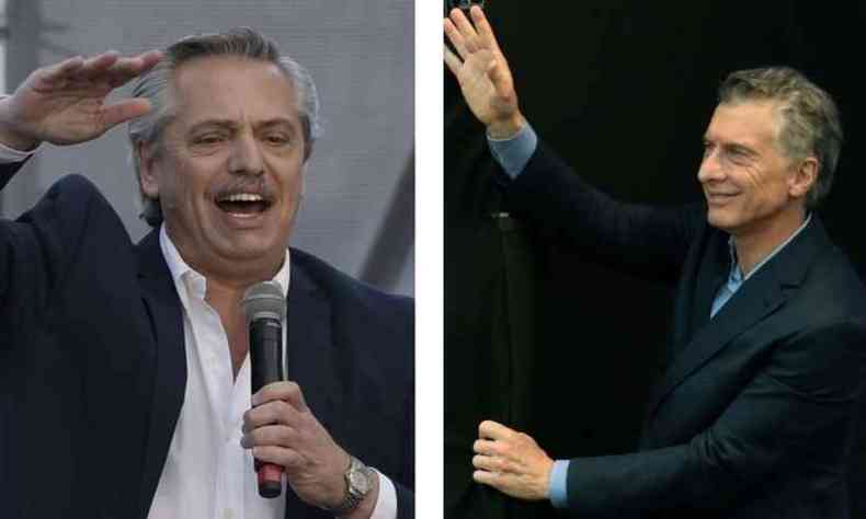 Alberto Fernndez e Maurcio Macri disputam a presidncia da Argentina(foto: Juan Mabromata/Alejandro Pagni - AFP )