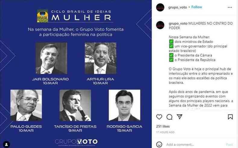 Print do Instagram do Grupo Voto