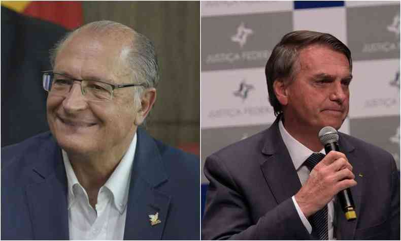 Montagem com Alckmin a esquerda e Bolsonaro a direita
