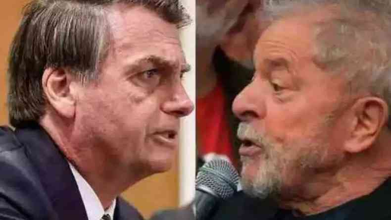 Montagem de foto mostra frente  frente Bolsonaro,  esquerda, e Lula  direita