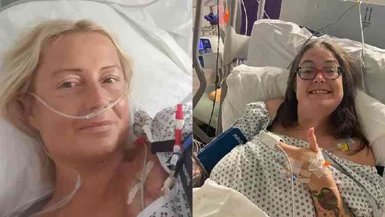 Lucy e Katie se recuperando do transplante no hospital