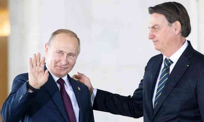 O presidente da Rssia, Vladimir Putin, e o brasileiro Jair Bolsonaro