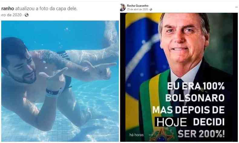 Policial penal Jorge Jos da Rocha Guaranho e presidente Bolsonaro em fotomontagem