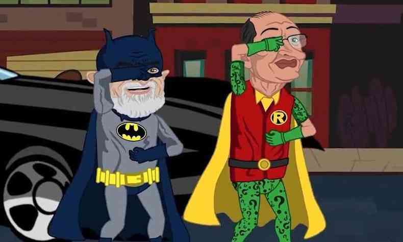 Lula vestido de Batman e Alckmin de Robin