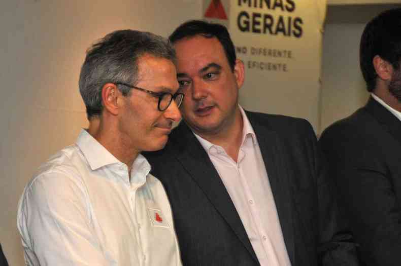 Governador Romeu Zema (Novo) e Flvio Roscoe, presidente da Fiemg(foto: Ramon Lisboa/EM/D.A Press)