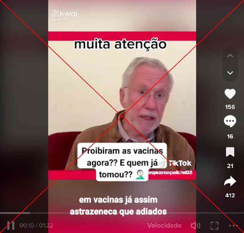 Captura de tela feita em 6 de junho de 2023 de uma publicao no TikTok