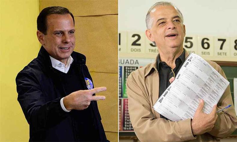 João Doria (PSDB) e Márcio França (PSB) estão tecnicamente empatados, segundo Ibope(foto: RENATO GIZZI/AGENCIA O DIA/AGENCIA O DIA/ESTADAO CONTEUDO e BRUNO ROCHA/FOTOARENA/FOTOARENA/ESTADAO CONTEUDO ) João Doria (PSDB) e Márcio França (PSB) estão tecnicamente empatados, segundo Ibope(foto: RENATO GIZZI/AGENCIA O DIA/AGENCIA O DIA/ESTADAO CONTEUDO e BRUNO ROCHA/FOTOARENA/FOTOARENA/ESTADAO CONTEUDO )