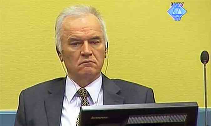 Mladic  acusado de genocdio, crimes contra a humanidade e crimes cometidos por suas tropas durante a guerra da Bsnia(foto: AFP PHOTO / COURTESY OF THE ICTY RESTRICTED TO EDITORIAL USE )
