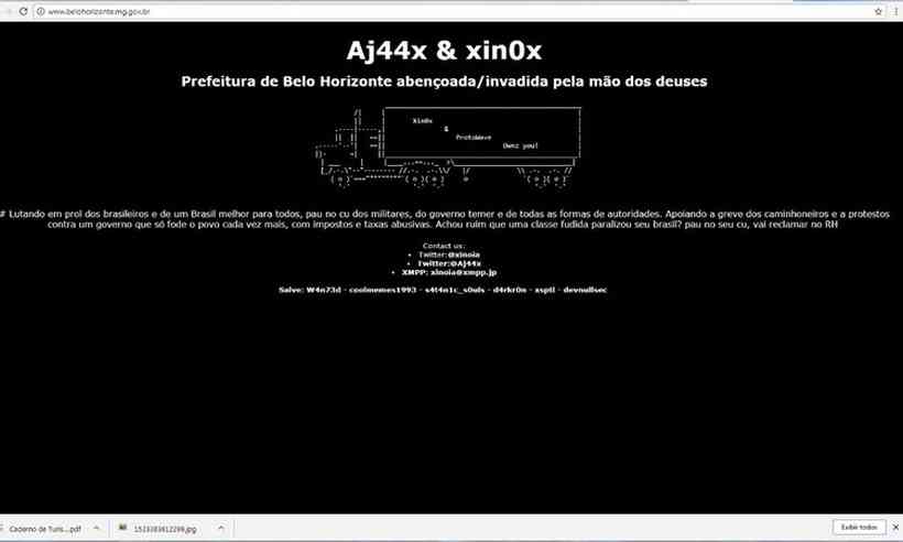 Site da PBH é invadido por hackers em apoio a caminhoneiros - Notícias - R7  Minas Gerais