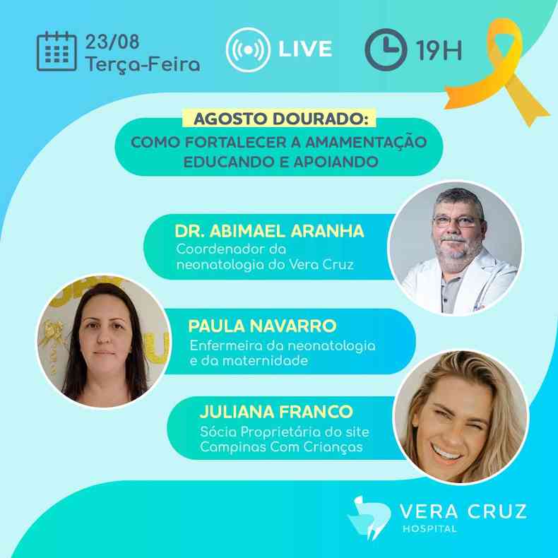 live 'Agosto Dourado: como fortalecer a amamentao educando e apoiando'