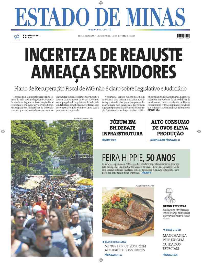 Confira A Capa Do Jornal Estado De Minas Do Dia 30102023 2261