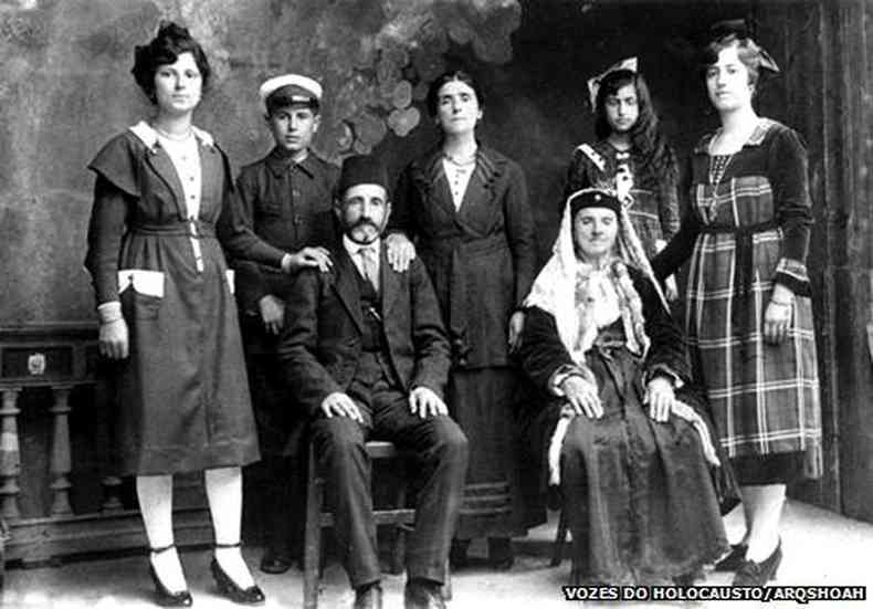Famlias de judeus sefaraditas de Tessalnica. Ilha de Rodes, 1924(foto: Vozes do Holocausto/Arqshoah)