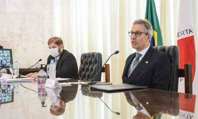 Agostinho Patrus (PV), presidente da Assembleia, e Romeu Zema (Novo), governador de Minas(foto: Pedro Gontijo/Governo de Minas)