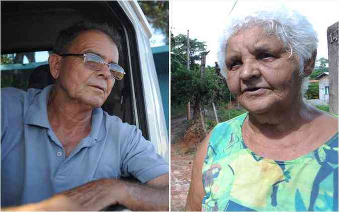 Sotero Silvrio e Felismina Santos temem que o asfalto no chegue to cedo  estrada de terra (foto: Leandro Couri/EM/D.A PRESS)