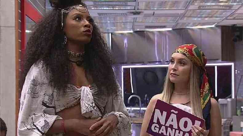 Lumena Aleluia e Carla Diaz tornaram-se rivais dentro do Big Brother Brasil 21(foto: TV Globo)