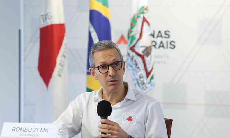 Governador de Minas Gerais Romeu Zema (Novo) em coletiva de imprensa - 08/04/2021