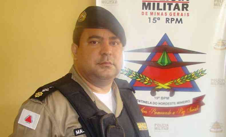 O Coronel Miranda, policial muito respeitado no leste de Minas, em foto de seu tempo na ativa(foto: Divulgao PMMG)