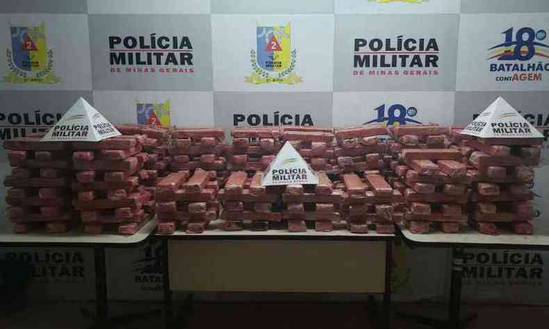 Droga estava escondido em um stio de Contagem, na Grande BH(foto: Polcia Militar (PM) / Divulgao)