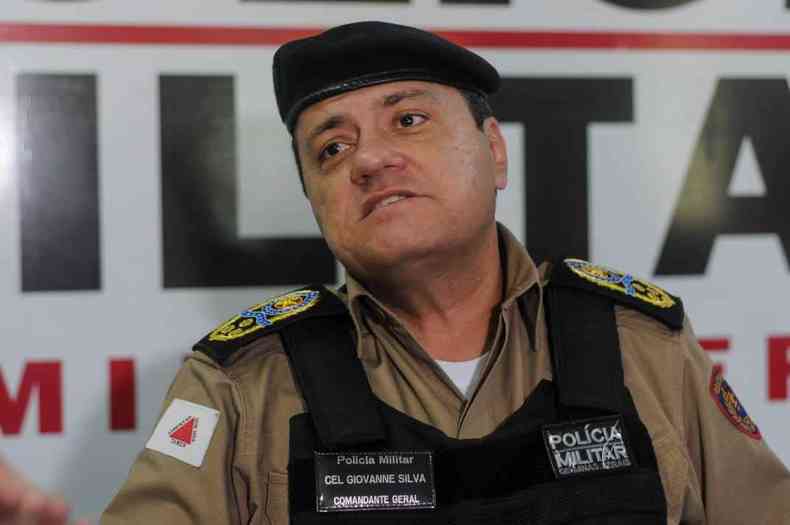 Comandante-geral da Polcia Militar, Giovanne Gomes da Silva, apresenta dados parciais da operao(foto: Leandro Couri/EM/D.A.Press)