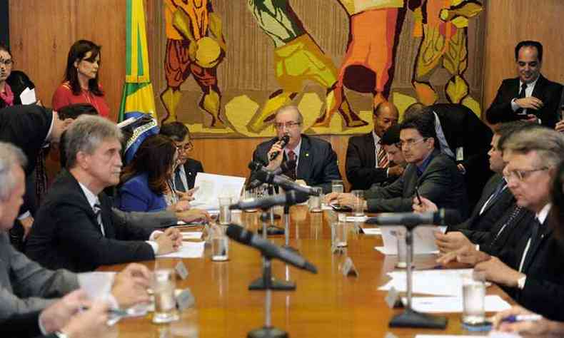 Presidente da Cmara dos Deputados, Eduardo Cunha se reuniu ontem com os lderes partidrios para definir a pauta de votaes da semana (foto: J.Batista/Cmara dos Deputados )
