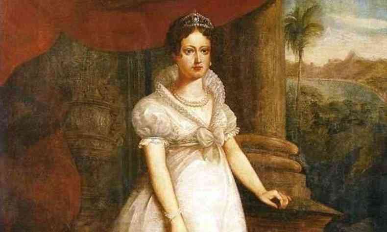 Retrato de Maria Leopoldina da ustria - Pintura de Lus Schlappriz