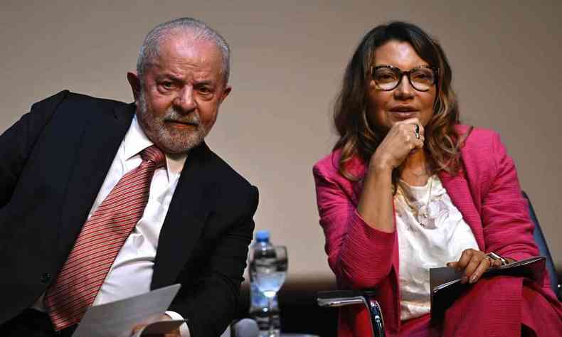 O presidente Lula e a esposa, Janja