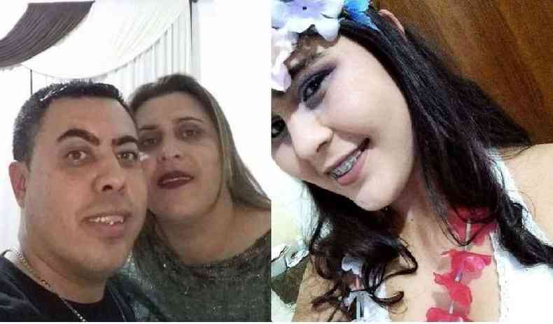 urea Carvalho Magalhes Couto, de 39 anos, e Emerson Lus de Magalhes Couto, de 45, e a filha Dafhine Carvalho Magalhes Couto, de 17, morreram(foto: Facebook/Reproduo)