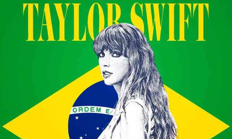 Taylor Swift com a bandeira do Brasil