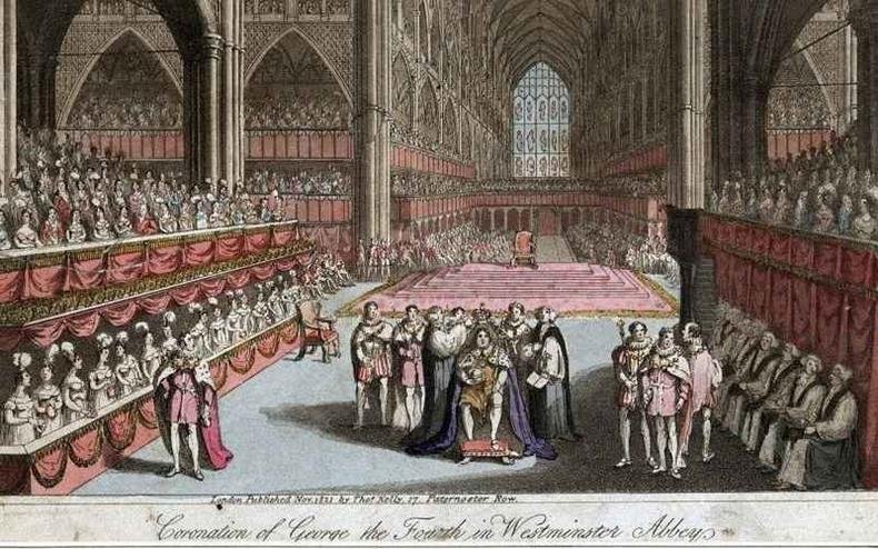 Pintura da Coroa��o de Jorge 4 (1762 - 1880), na Abadia de Westminster