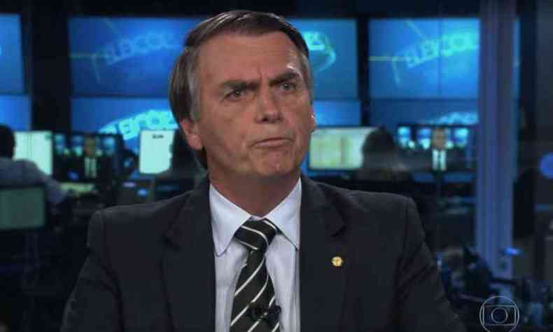 Jair Bolsonaro respondeu questionamentos de Renata Vasconcellos com novas perguntas em entrevista(foto: Reproducao da Internet/TV Globo )