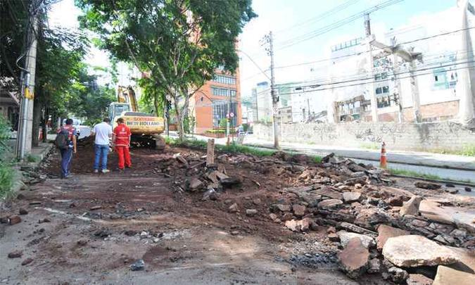 Início das obras de reconstrução da pavimentação da Avenida Mário Werneck(foto: Jair Amaral/EM/DA Press) Início das obras de reconstrução da pavimentação da Avenida Mário Werneck(foto: Jair Amaral/EM/DA Press)