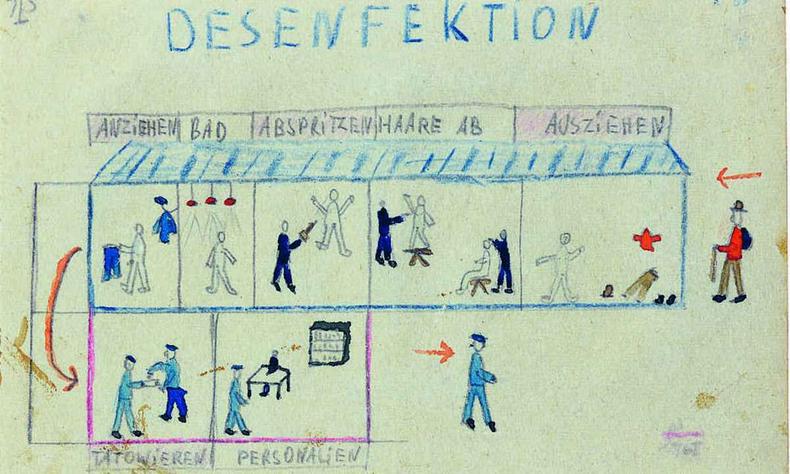 Desenho do menino Thomas Geve retrata maus-tratos de nazistas a judeus em campo de concentrao