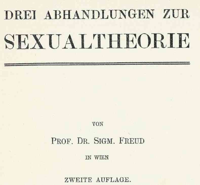 Detalhe da primeira edição de 'Três Ensaios sobre a Teoria da Sexualidade'