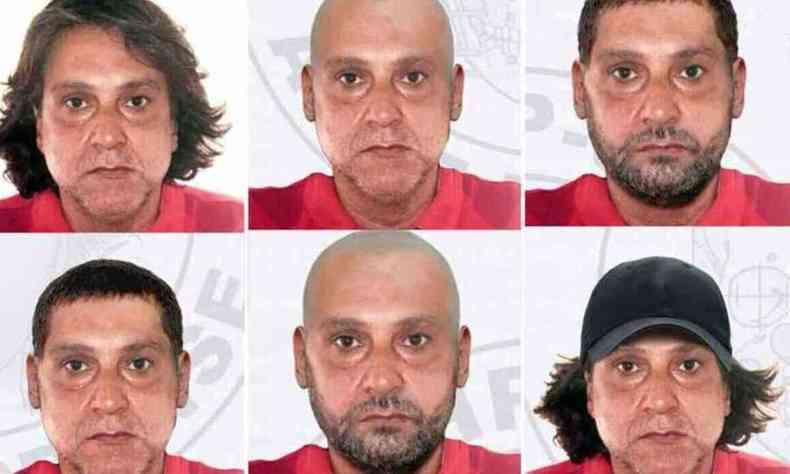 Fotos de simulao de diferentes disfarces que poderiam ser usado pelo criminoso Paulo Cupertino Matias