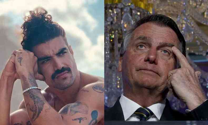 Montagem: Caio Castro x Jair Bolsonaro