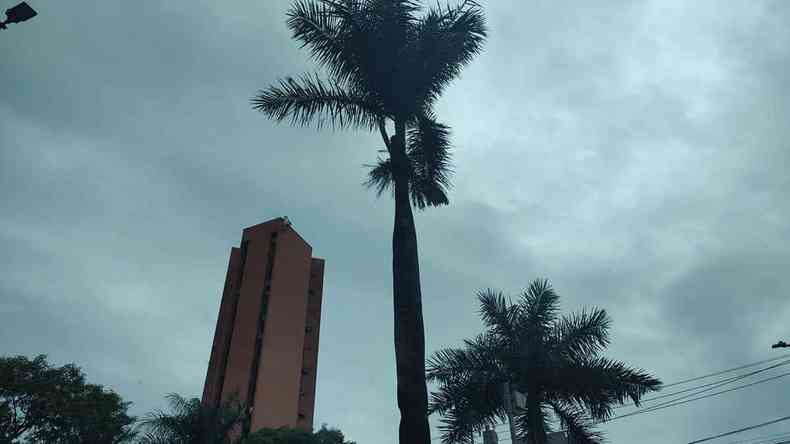 Temperaturas despencam em Belo Horizonte e em 710 municpios mineiros nesta semana frio nuvens tempo fechado palmeiras prdio