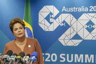 Presidenta Dilma Rousseff durante entrevista coletiva aps a Cpula(foto: G20 /Roberto Stuckert Filho/PR)